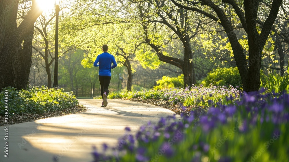 Obraz premium Morning Jog in the Park
