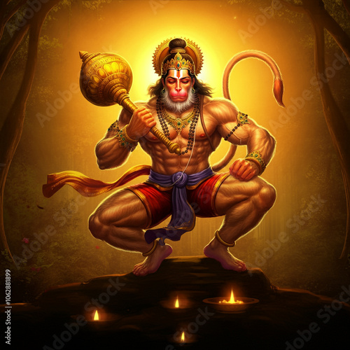 Illustration of Lord Hanuma...