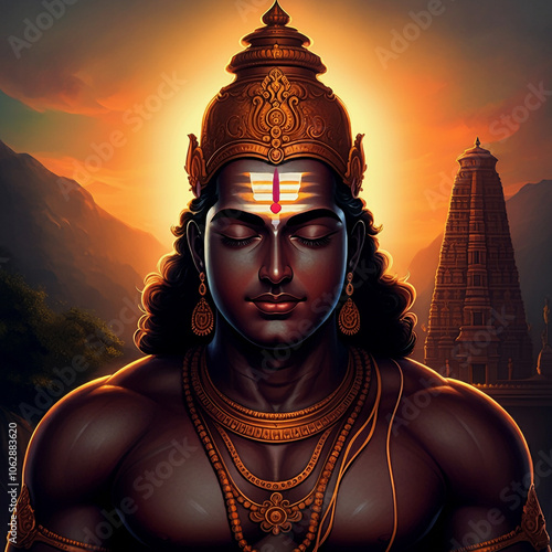 Illustration of Lord Vishnu...