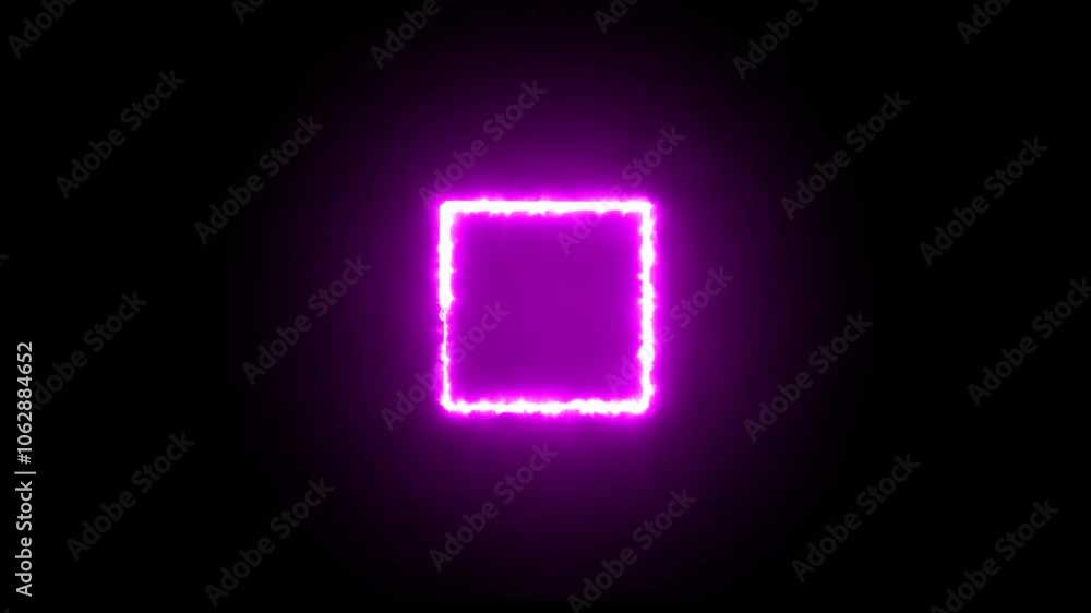 glowing rectangle, Square line spectrum seamless looping neon frame background animation glowing rectangle, Square line spectrum seamless looping neon frame background animation
