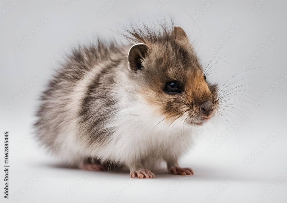 A small furry animal with a white background. A small furry animal with a white background.