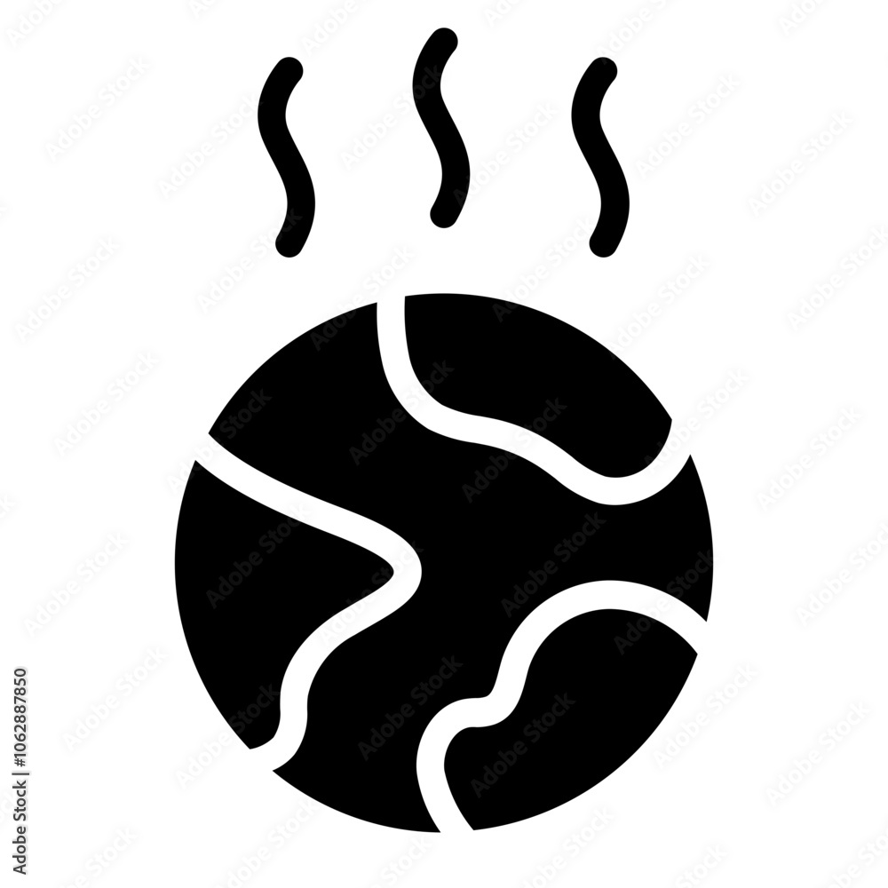 Obraz premium Global warming Solid Icon