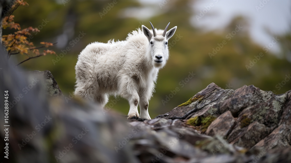 Mountain goat climbing