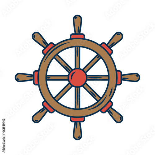 ship steering wheel nautical icon