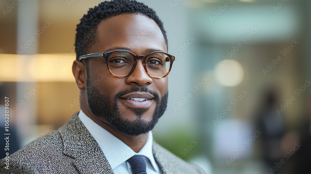 Professional man smiling with glasses Professional man smiling with glasses