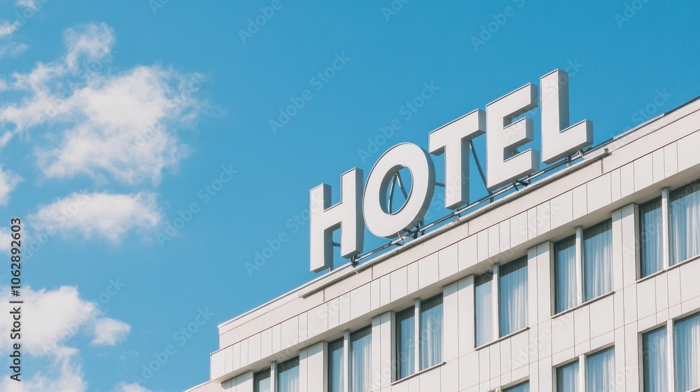Hotel Sign on a Sunny Day Hotel Sign on a Sunny Day