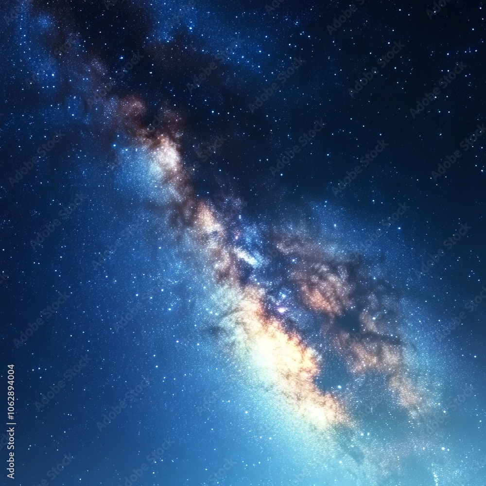 A stunning view of the Milky Way galaxy, a bright band of stars stretching across the night sky. A stunning view of the Milky Way galaxy, a bright band of stars stretching across the night sky.