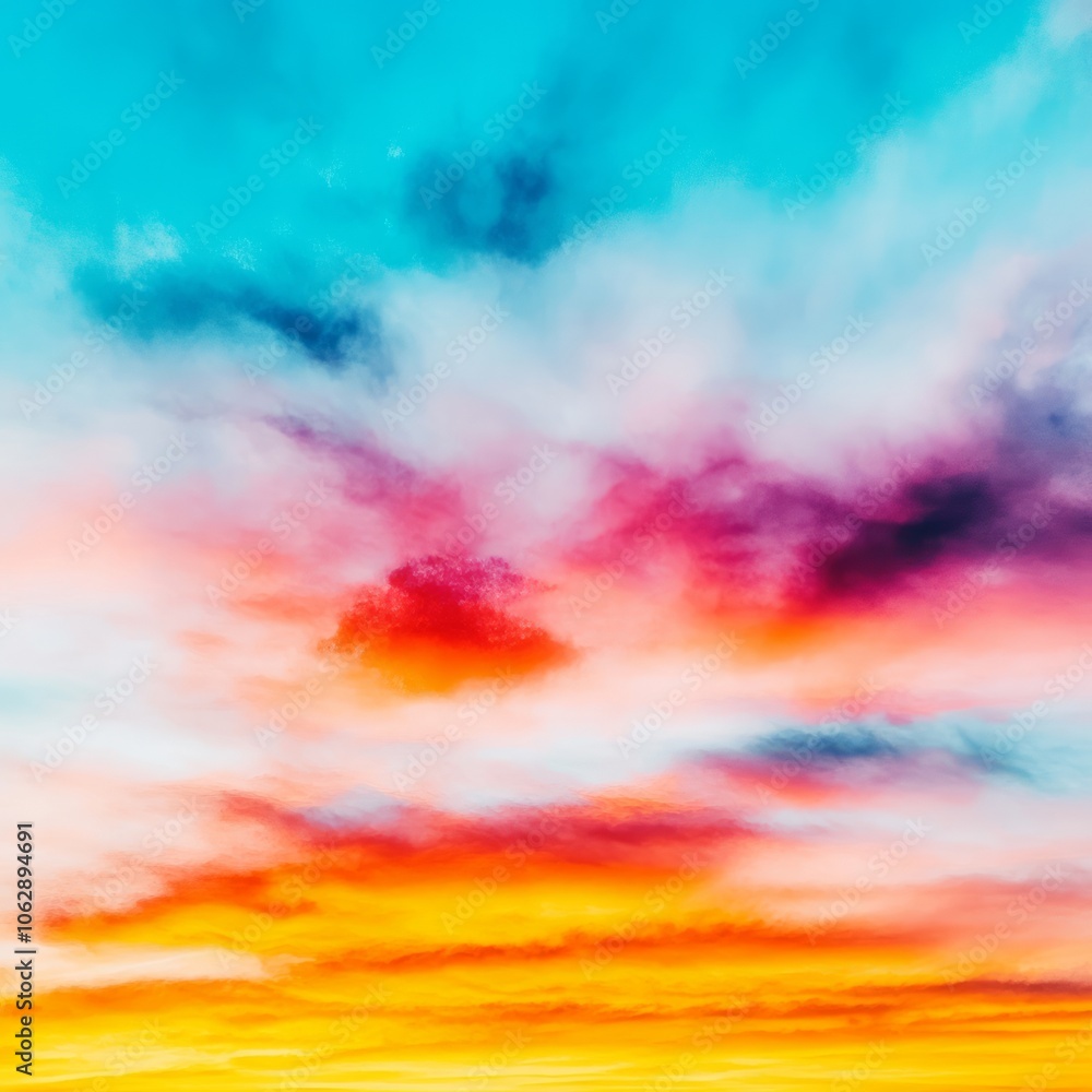 Colorful sunset sky with vibrant hues of pink, orange, yellow, and blue. Colorful sunset sky with vibrant hues of pink, orange, yellow, and blue.