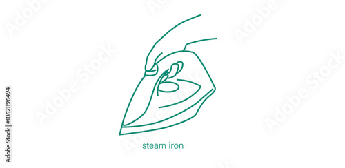 Steam Iron Icon for Garment Care and Sustainable Clothing Maintenance