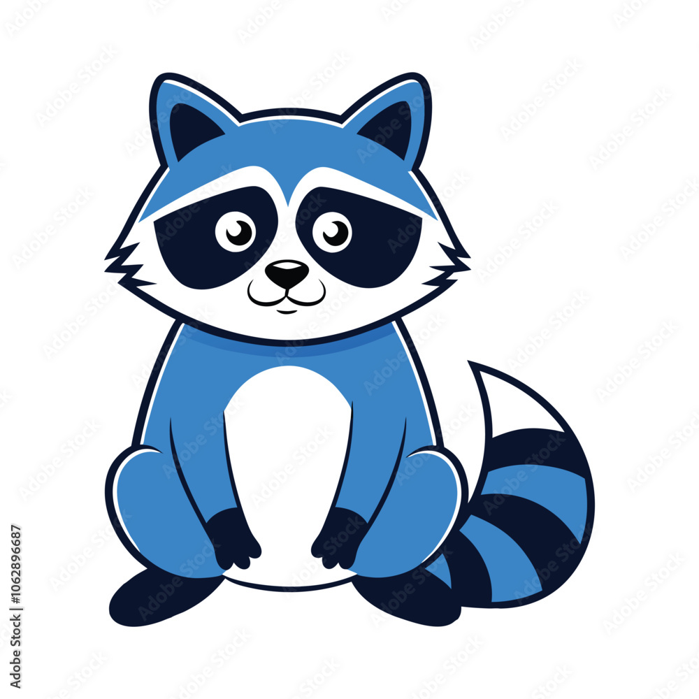 Fototapeta premium Cute Raccoon vector illustration - Racoon isolated Clipart Design