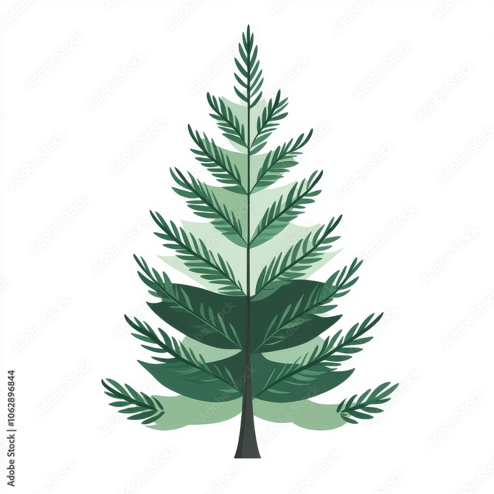 Flat style illustration of a Christmas tree isolated on a white background. Flat style illustration of a Christmas tree isolated on a white background.
