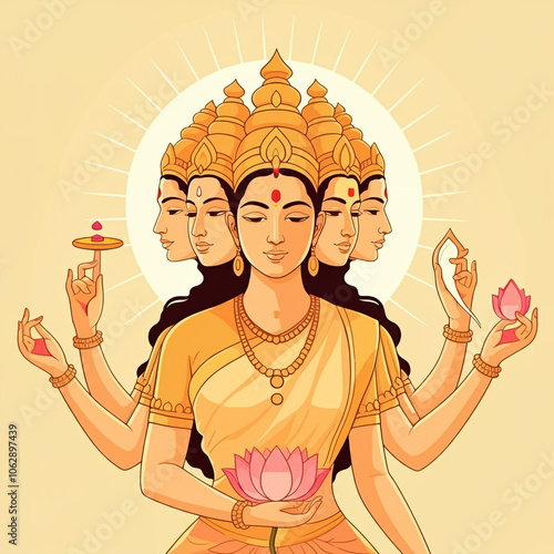 Illustration of a multi-hea...