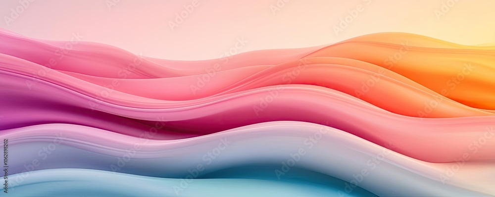 Fototapeta premium Colorful wave pattern with soft gradients on a smooth background