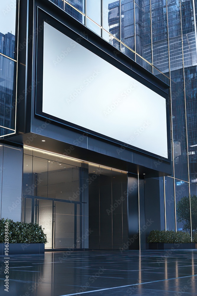 High-resolution 3D rendering of a contemporary office building with signage.