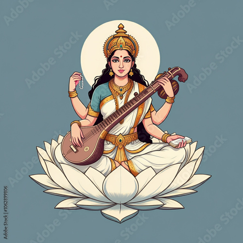 Elegant depiction of Goddes...