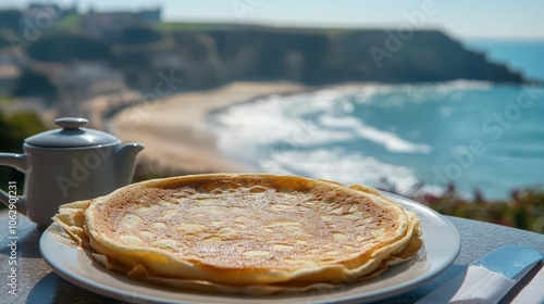 Delightful crepe enjoyed against the breathtaking backdrop of brittany's coastline capturing the reg