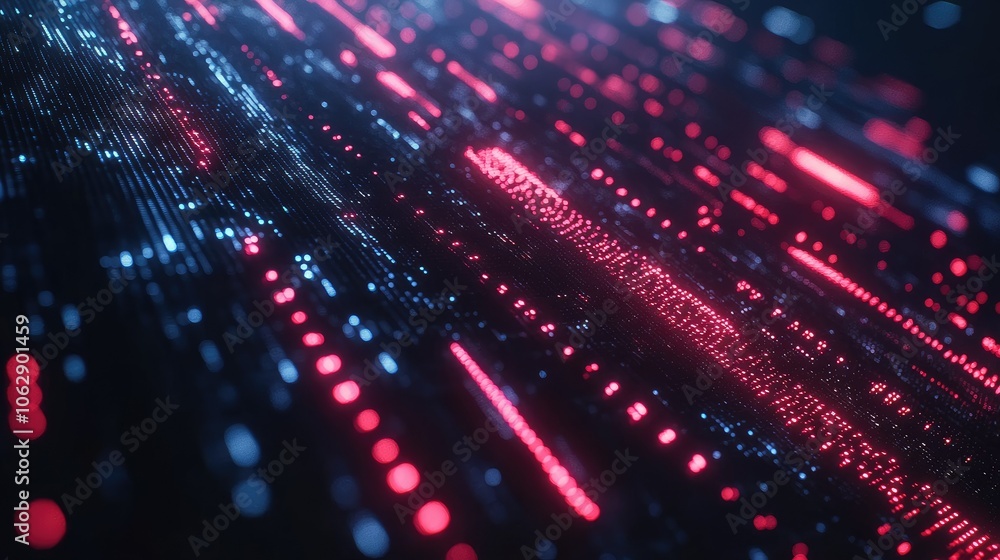 Fototapeta premium Dynamic Digital Data Stream in Vibrant Colors