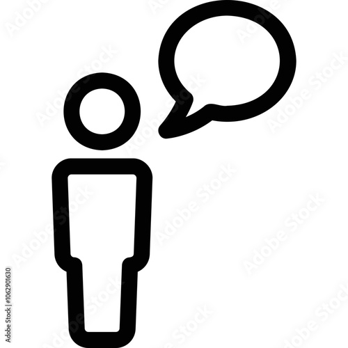 Simple vector icon on a theme man chat