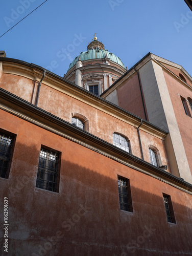 Dome of St Peter's Church in Reggio Emilia, Italy