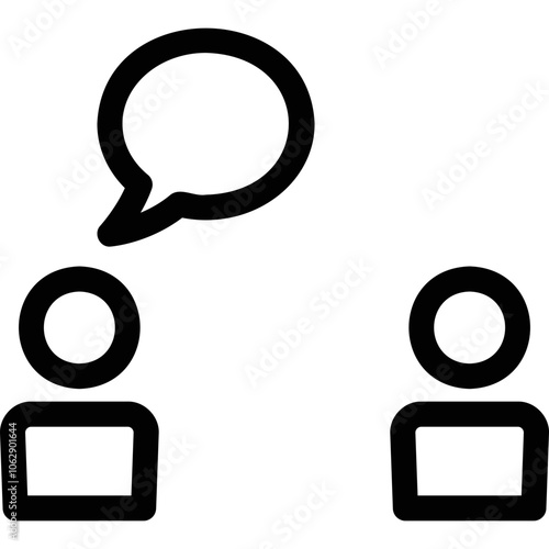 Simple vector icon on a theme man chat