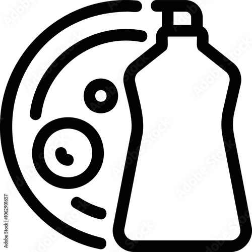 Simple vector icon on a theme dish detergent
