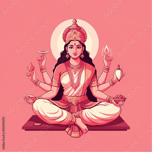 Goddess Durga in her powerf...