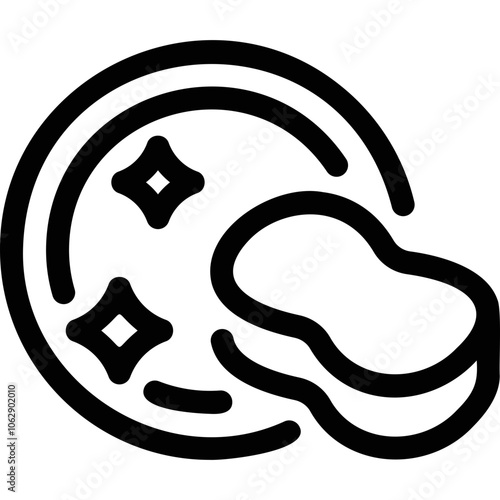 Simple vector icon on a theme plate, dish sponge