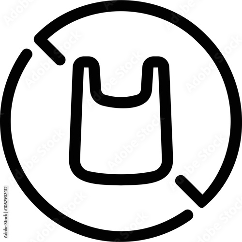 Simple vector icon on a theme plastic bag