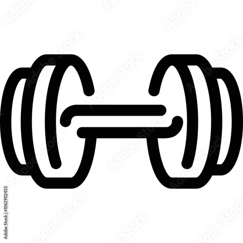 Simple vector icon on a theme dumbbell