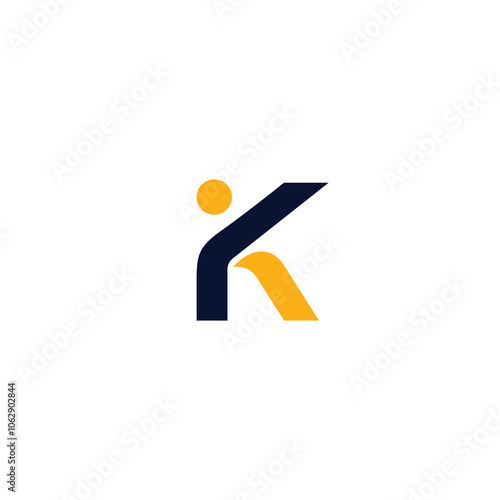 Letter K People Logo Design Vector