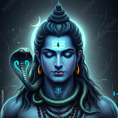 Lord Shiva in deep meditati...