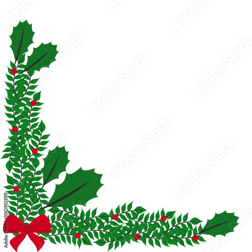 Christmas Fir Branches Corner Decoration