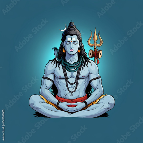 Lord Shiva in deep meditati...