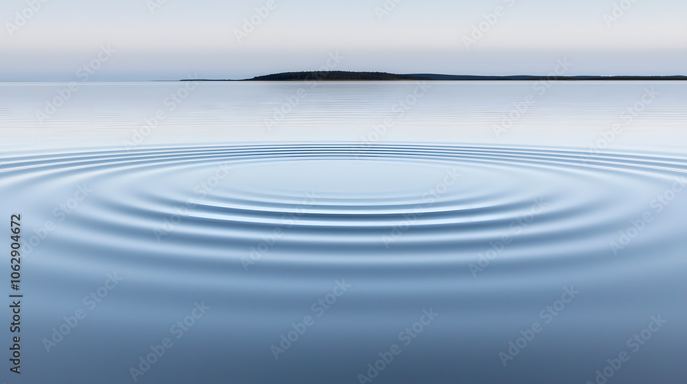Tranquil water ripples on a calm surface Tranquil water ripples on a calm surface
