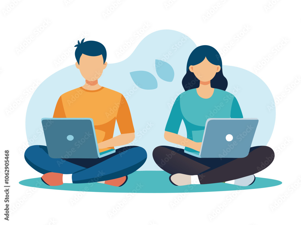 Contemporary workspace flat vector illustrations set. Working office employees sitting and standing behind ergonomic furniture cartoon characters isolated vector.
Contemporary workspace flat vector illustrations set. Working office employees sitting and standing behind ergonomic furniture cartoon characters isolated vector.