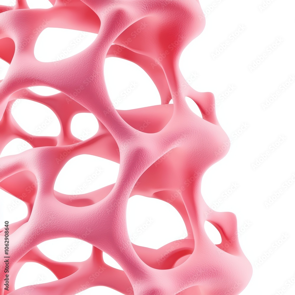 Abstract pink structure with hollow forms, isolated on white background. Abstract pink structure with hollow forms, isolated on white background.