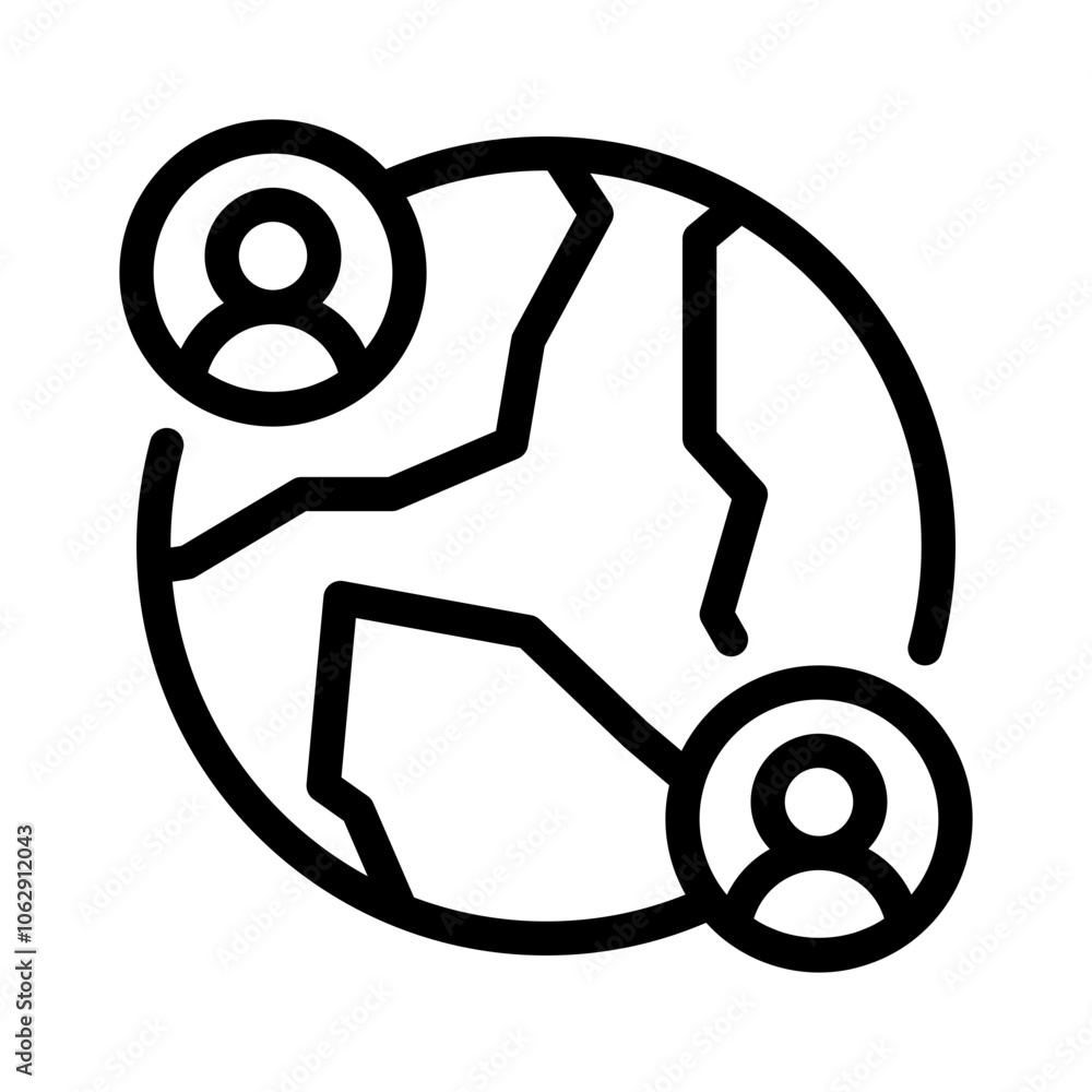 Icon Global With Style Outline Icon Global With Style Outline