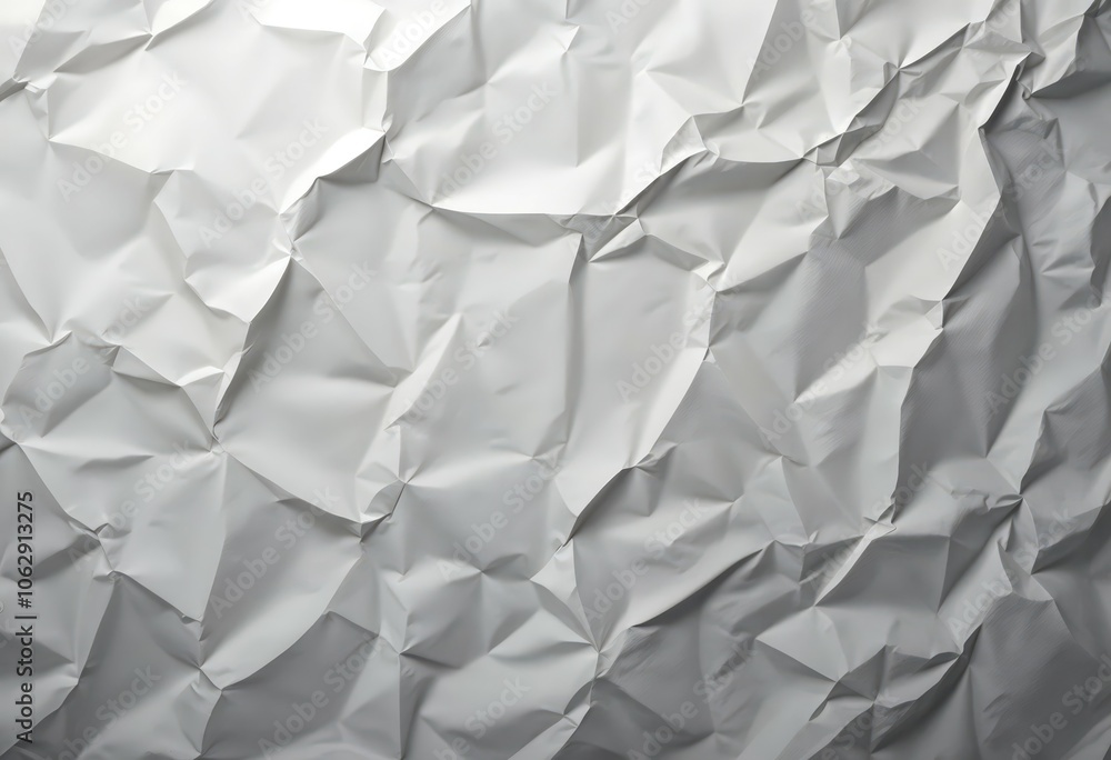 Crumpled Paper Texture: Light Gray, High-Contrast Wrinkled Surface Crumpled Paper Texture: Light Gray, High-Contrast Wrinkled Surface