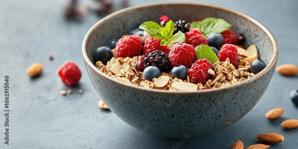 Nutritious Breakfast Bowl featuring detox superfoods. Free from gluten, sugar, and dairy. Includes wholesome almonds and various nuts for added goodness. Nutritious Breakfast Bowl featuring detox superfoods. Free from gluten, sugar, and dairy. Includes wholesome almonds and various nuts for added goodness.