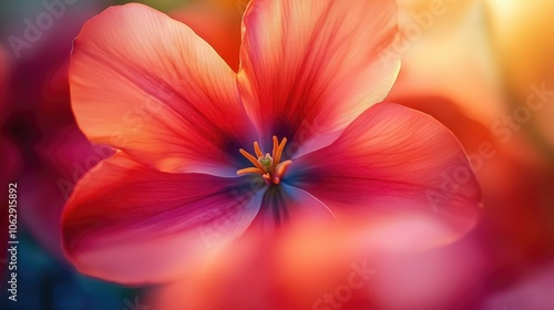 Vibrant Red Flower with Soft Focus Background