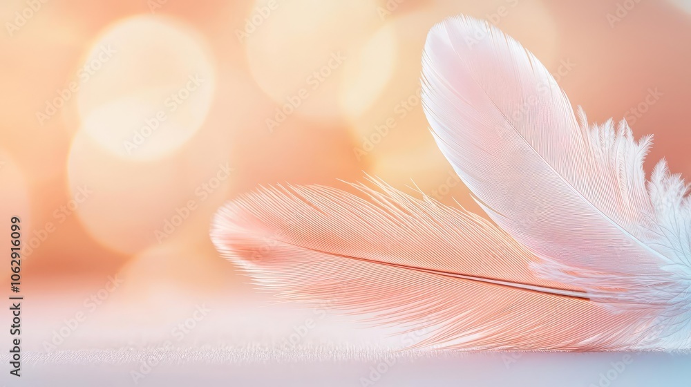 Naklejka premium Soft feathers on a gentle background, perfect for tranquil settings.
