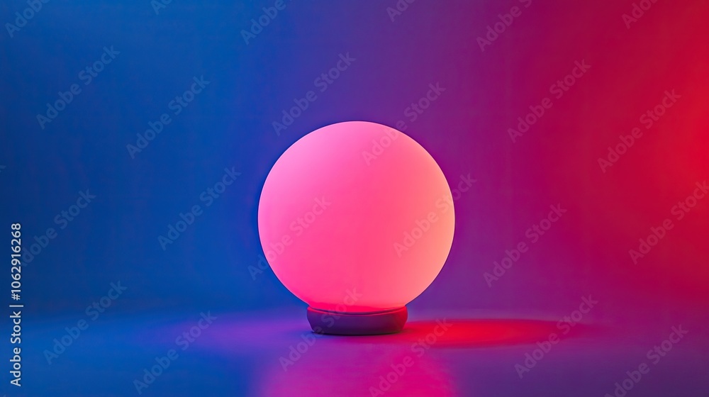 Glowing pink sphere emits vibrant energy against a striking blue and red background, creating a captivating visual effect. Perfect for creative projects, with ample photo style copy space. Glowing pink sphere emits vibrant energy against a striking blue and red background, creating a captivating visual effect. Perfect for creative projects, with ample photo style copy space.