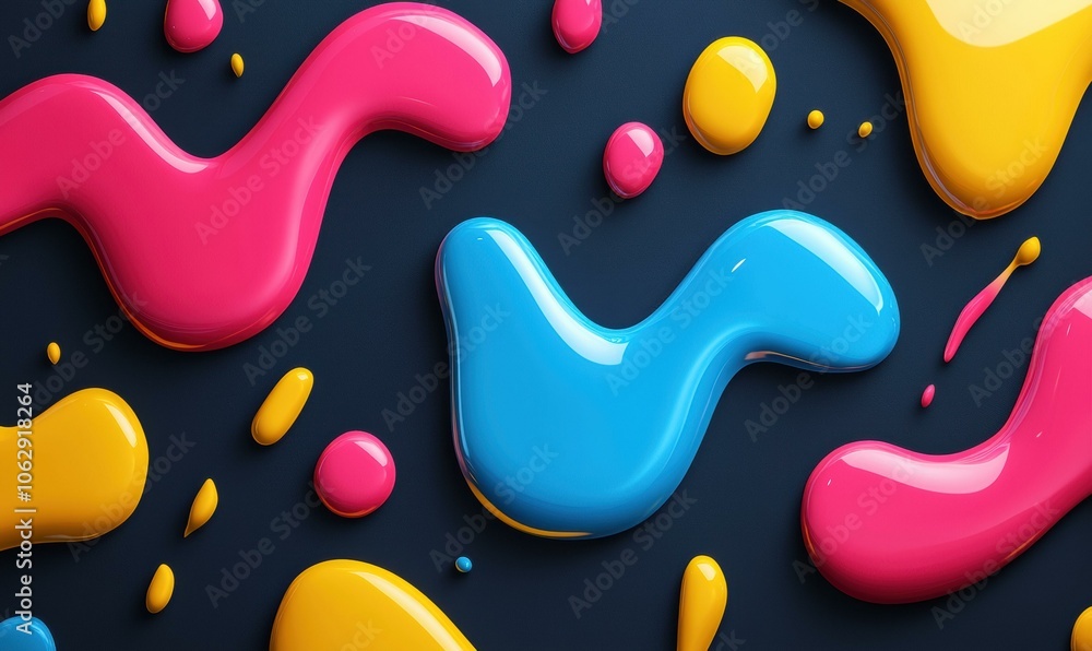 Colorful abstract shapes on a dark background. AI. Colorful abstract shapes on a dark background. AI.