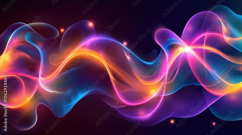 Vibrant Abstract Light Wave Design for Creative Projects