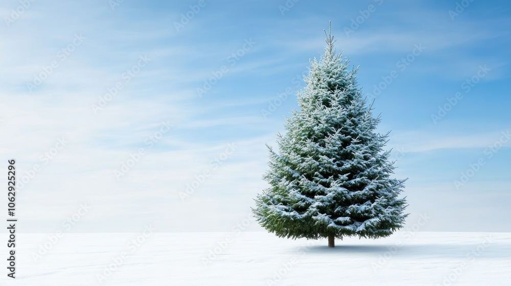 Snow-Covered Tree Against a Clear Blue Sky Snow-Covered Tree Against a Clear Blue Sky