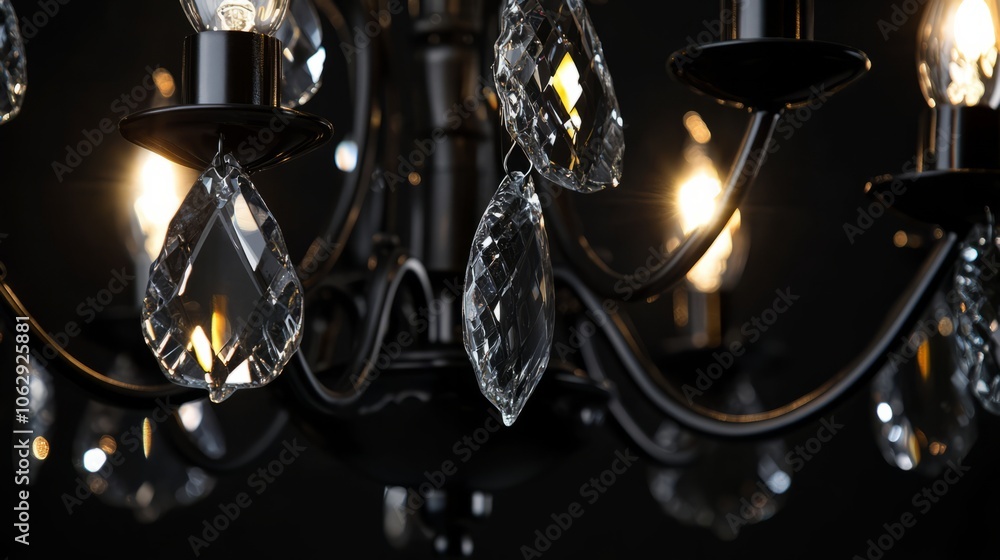 close-up black chandelier close-up black chandelier