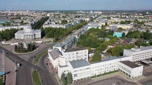  Panoramic view The Palace of Culture of Chemists and the Chapel of the Archangel Michael at Dzerzhinsk, Russia photo