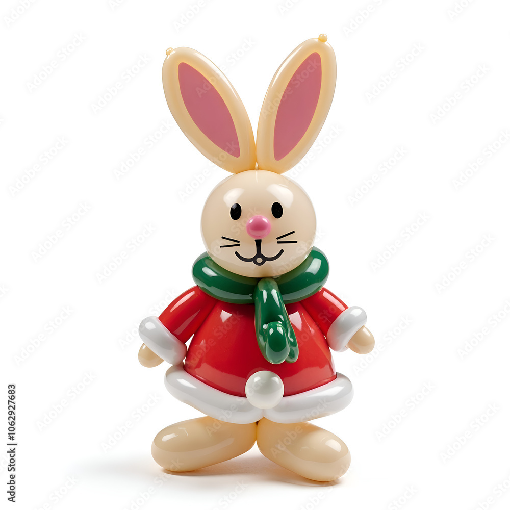 A festive bunny dressed for joy, spreading holiday cheer and warmth to everyone around, 3d rendering of character design concept. A festive bunny dressed for joy, spreading holiday cheer and warmth to everyone around, 3d rendering of character design concept.