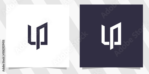 letter lp pl logo design vector