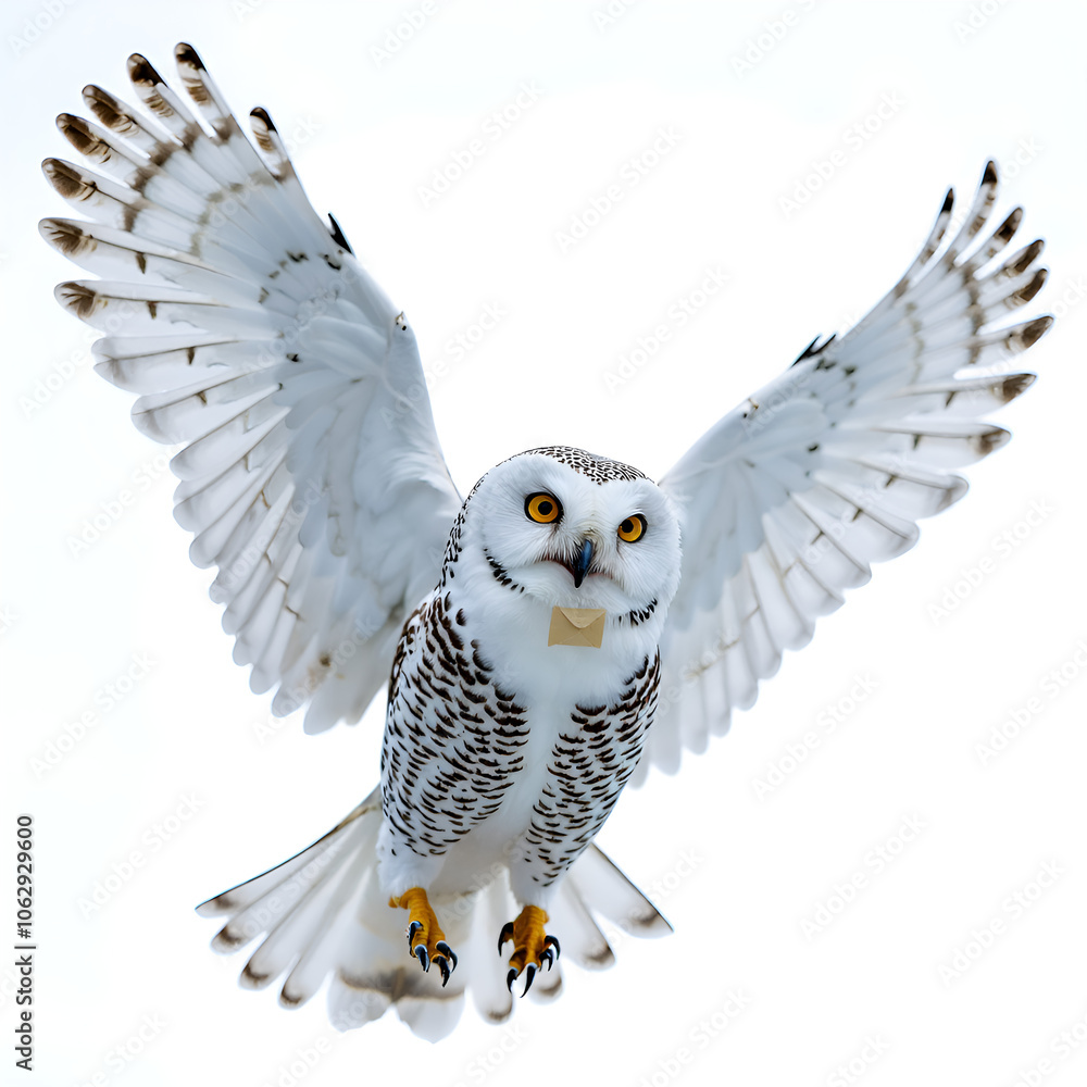 Obraz premium The silent watcher soars through the whispering winter sky with grace and majesty, photography of wildlife concept.